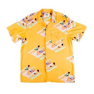 *SOLD* Duvin “Tanning Girls” x OUTER BANKS print Camp Collar Hawaiian Shirt